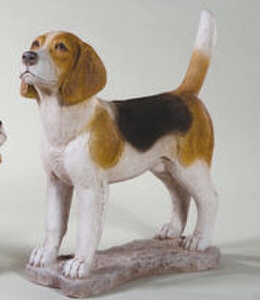 Beagle Dog Statue Hand Painted Garden Decor